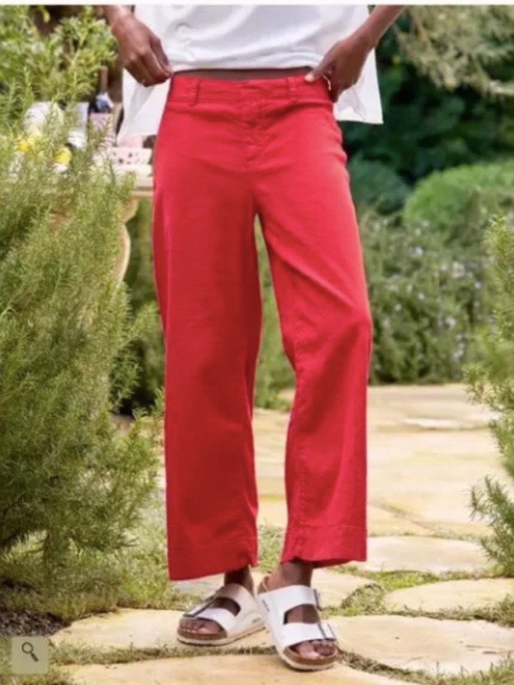Frank & Eileen Wexford Wide Leg Linen Red Pant 2